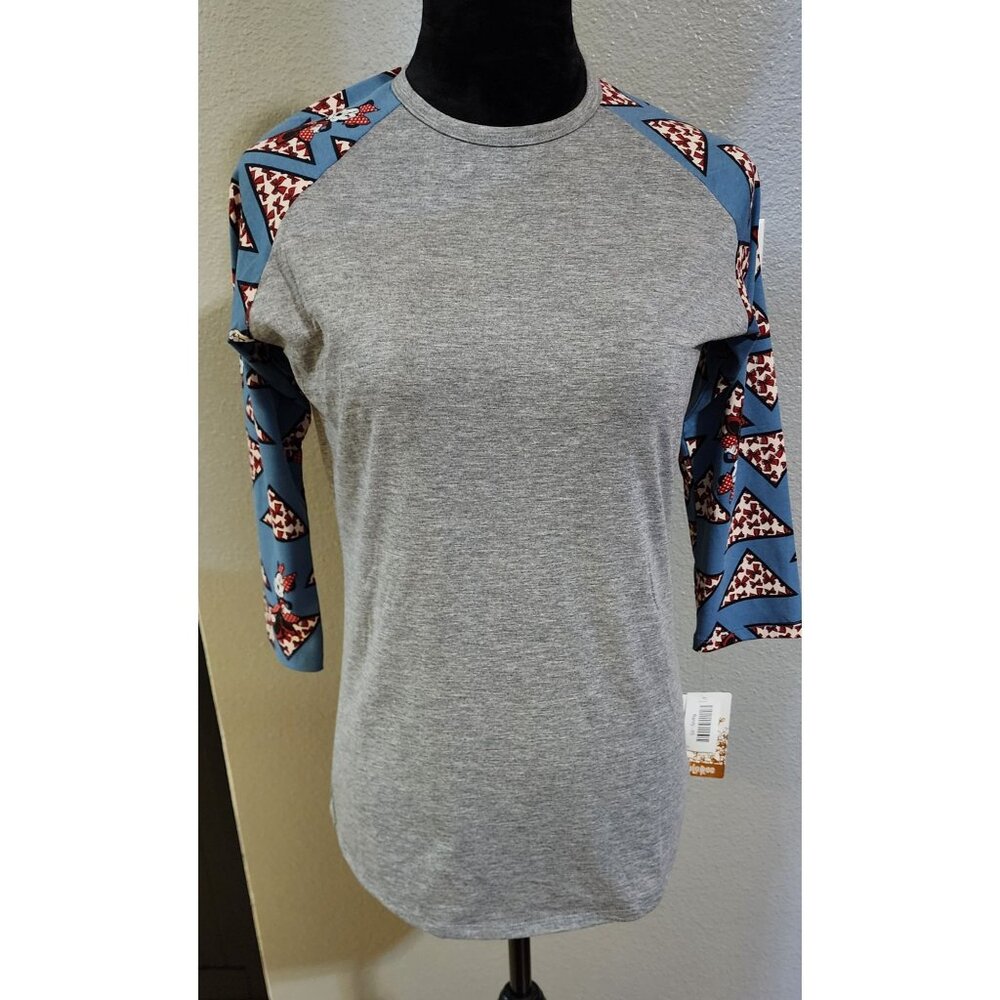 Lularoe‎ Disney Minnie Mouse Jersey Women  T-shirt New Size XS Grey blue